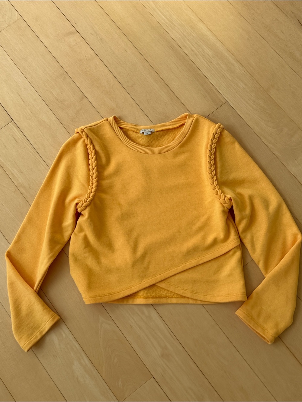 Habitual Girls' Mustard Yellow Long-Sleeve Braided Trim Top